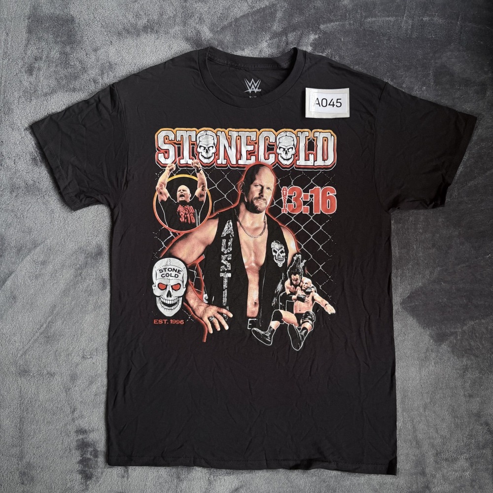 WWE Stone Cold Steve Austin 316 Graphic T Shirt Black M Mens Wrestling NWT